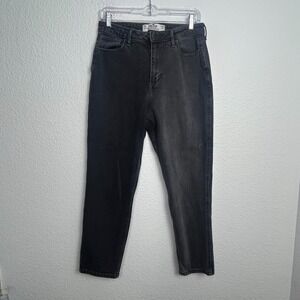 VTG Hollister Curvy Mom Jeans Womens 7 Black Denim Stretch High Rise Dark Wash